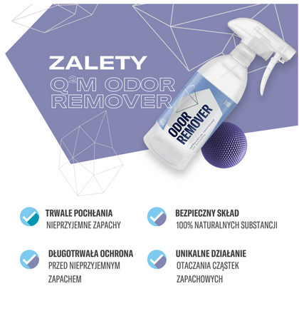 Q²M OdorRemover 500ml Spray Efektywnie Usuwający Zapachy