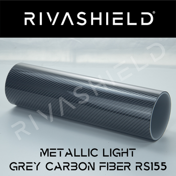 Folia PPF do zmiany koloru auta Rivashield Color Metallic Light Grey Carbon Fiber RS155