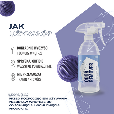 Q²M OdorRemover 500ml Spray Efektywnie Usuwający Zapachy