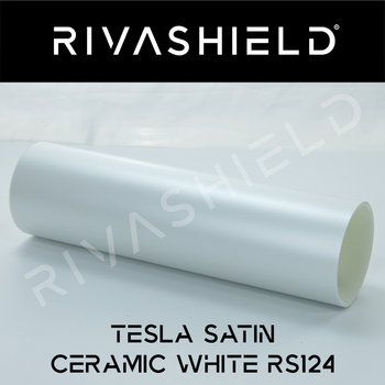 Folia PPF do zmiany koloru auta Rivashield Color Tesla Satin Ceramic White RS124